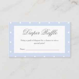 Classic Dusty Blue Bow Baby shower Luier Raffle Informatiekaartje