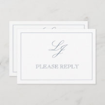 Classic Dusty Blue Calligraphy Monogram No Means