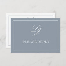 Classic Dusty Blue Calligraphy Monogram No Means