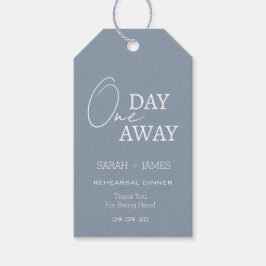 Classic Dusty Blue Een dag weg repetitie diner Cadeaulabel