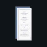 Classic Dusty Blue Elegant Wedding Menu<br><div class="desc">Klassieke stijl dusty blue trouwmenu met een eenvoudig en minimaal design met uw monogram,  namen en trouwdatum bovenaan,  samen met uw menu omgeven door een dubbele rand. De doopvonten afwisselen tussen en elegant manuscript,  een traditionele serif en minimaliseert serif doopvonten. Dit menu is geweldig voor een officiële bruiloft.</div>