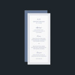 Classic Dusty Blue Elegant Wedding Menu<br><div class="desc">Klassieke stijl dusty blue trouwmenu met een eenvoudig en minimaal design met uw monogram,  namen en trouwdatum bovenaan,  samen met uw menu omgeven door een dubbele rand. De doopvonten afwisselen tussen en elegant manuscript,  een traditionele serif en minimaliseert serif doopvonten. Dit menu is geweldig voor een officiële bruiloft.</div>