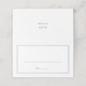 Classic Dusty Blue Elegant Wedding Plaatskaartje (Buitenkant ongevouwen)
