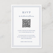Classic Dusty Blue Elegant Wedding RSVP Kaartje (Voorkant)