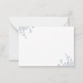  Classic Dusty Blue Floral Crest Monogram Notitiekaartje (Achterkant)