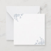 Classic Dusty Blue Floral Crest Monogram Notitiekaartje (Achterkant)