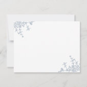 Classic Dusty Blue Floral Crest Monogram Notitiekaartje (Achterkant)