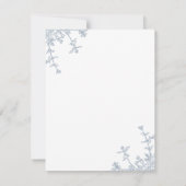 Classic Dusty Blue Floral  Crest Monogram Notitiekaartje (Achterkant)