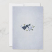 Classic Dusty Blue Floral Kaart (Achterkant)