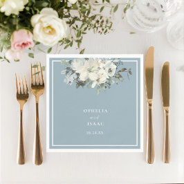 Classic Dusty Blue Floral Wedding Servet