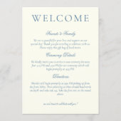 Classic Dusty Blue Minimalist Wedding Welcome Programmakaart (Voorkant)