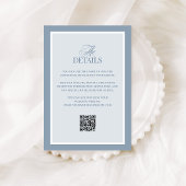 Classic Dusty Blue | QR Code Wedding Guest Details Informatiekaartje