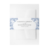 Classic Dusty Blue Rose Floral Wedding  Uitnodigingen Wikkel (Voorkant Voorbeeld)
