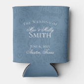 Classic Dusty Blue Sketch Art Wedding Favoriet Blikjeskoeler (Voorkant)