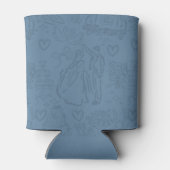 Classic Dusty Blue Sketch Art Wedding Favoriet Blikjeskoeler (Achterkant)