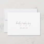 Classic Dusty Lila Elegant Wedding RSVP Kaartje (Voorkant)