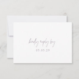 Classic Dusty Lila Elegant Wedding RSVP Kaartje