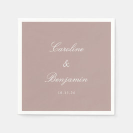 Classic Dusty Mauve Script Elegant Wedding Custom Servet
