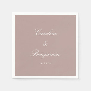 Classic Dusty Mauve Script Elegant Wedding Custom Servet
