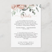 Classic Dusty Pink Floral Wedding Details Informatiekaartje (Voorkant)
