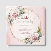 Classic Dusty Pink Flowers Greenery Guest Book Gastenboek (Voorkant)
