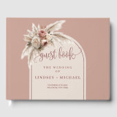 Classic Dusty Pink Pampas Grass Wedding Guest Book Gastenboek (Voorkant)