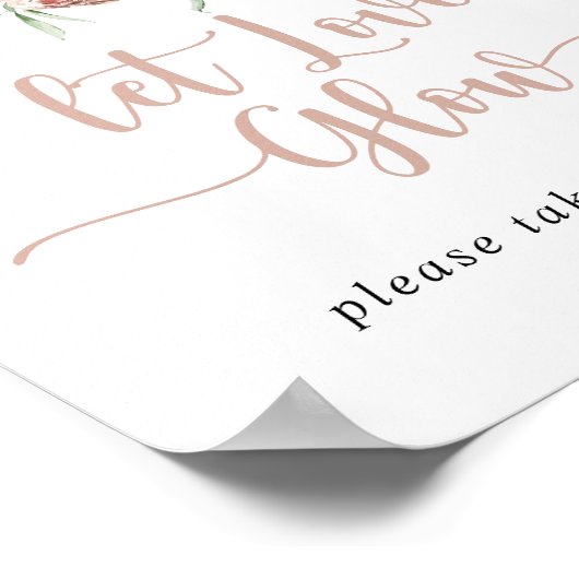 Classic Dusty Pink Rose Bloemen Laat Liefde Glow Poster (Hoek)