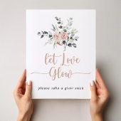 Classic Dusty Pink Rose Bloemen Laat Liefde Glow Poster