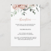 Classic Dusty Pink Rose Floral Wedding Reception Informatiekaartje (Voorkant)
