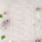 Classic Dusty Roos Calligraphy Monogram Weddenscha Acryl Uitnodigingen