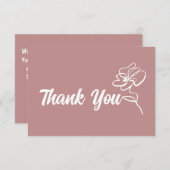 Classic Dusty Roos Floral Sketch Bedankkaart (Voorkant / Achterkant)