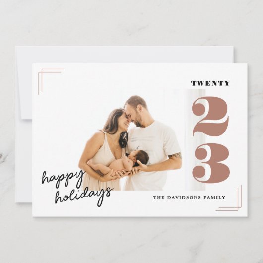 Classic Dusty Roos Star-Prettige feestdagen Feestdagenkaart (Voorkant)