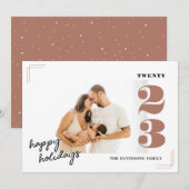 Classic Dusty Roos Star-Prettige feestdagen Feestdagenkaart (Voorkant / Achterkant)