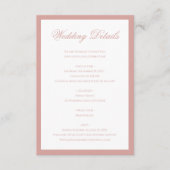 Classic Dusty Rose Monogram Script Wedding Details Informatiekaartje (Voorkant)