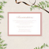 Classic Dusty Rose Script Wedding Accommodations Informatiekaartje
