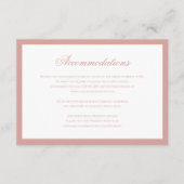 Classic Dusty Rose Script Wedding Accommodations Informatiekaartje (Voorkant)