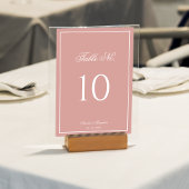 Classic Dusty Rose & White Border Script Wedding Kaart