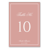 Classic Dusty Rose & White Border Script Wedding Kaart (Achterkant)
