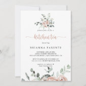 Classic Dusty Roze Rose Kitchen Tea Vrijgezellenfe Kaart (Voorkant)