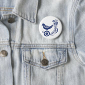 Classic Dutch Blue Delft Tile Bird Design Ronde Button 5,7 Cm (In situ)