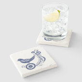 Classic Dutch Blue Delft Tile Bird Design Stenen Onderzetter (Zijkant)