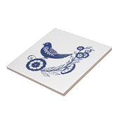 Classic Dutch Blue Delft Tile Bird Design Tegeltje (Zijkant)