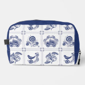 Classic Dutch Blue Delft Tile Floral & Bird Design Toilettasje (Voorkant)