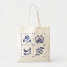 Classic Dutch Blue Delft Tile Floral & Bird Design