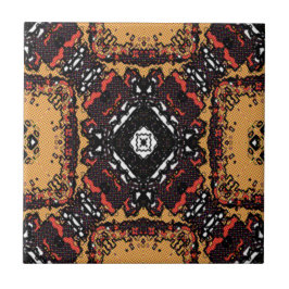 Classic Earth Tone Golden Browns Old World Pattern Tegeltje
