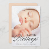 Classic Easter Blessenscript Foto Feestdagenkaart (Voorkant / Achterkant)