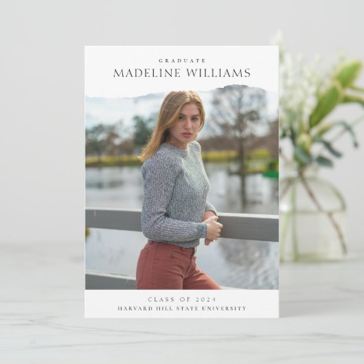 Classic Eenvoudig 5 Foto Afstuderen Collage Aankondiging (Staand voorkant)