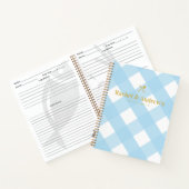 Classic Eenvoudig Blauw Gingham Verloving Recepten Notitieboek (Binnen)