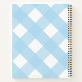 Classic Eenvoudig Blauw Gingham Verloving Recepten Notitieboek (Achterkant)