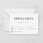 Classic Eenvoudig Budget Bruiloft RSVP Kaart Notitiekaartje (Voorkant)
